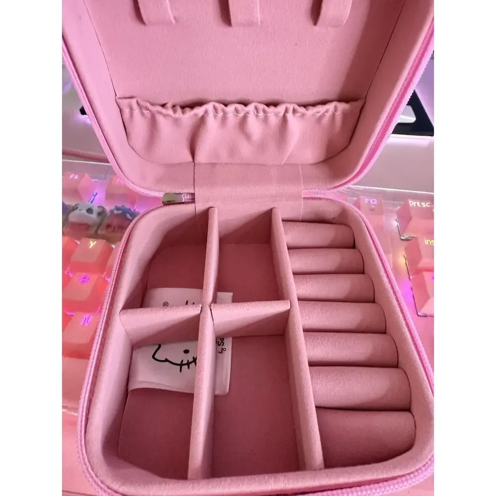 Sanrio Hello Kitty Case Zipper Multi 2024Square Pink Jewelry Travel Storage